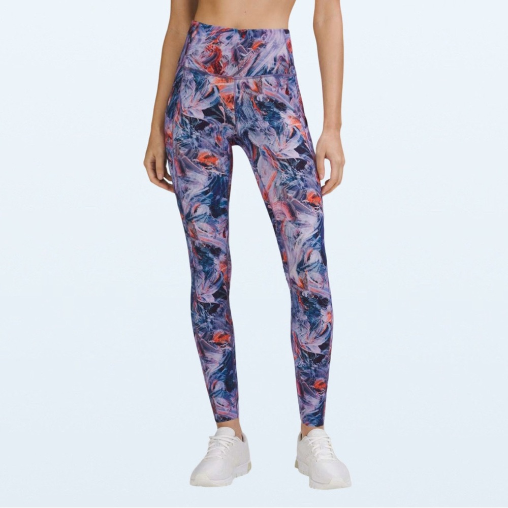 Lululemon Fast & Free Brushed Fabric High-Rise 28" in Atmospheric Purple Multi